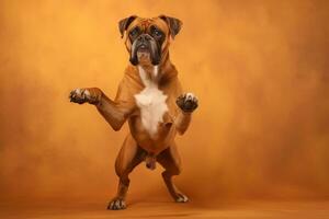 fofa boxer dentro natureza, nacional geografia, Largo vida animais. ai gerado. foto