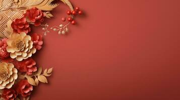 chinês feriado fundo com flores foto