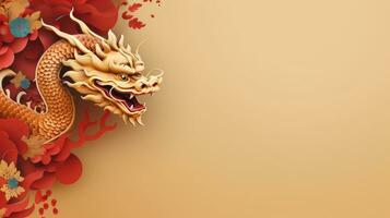 chinês feriado fundo com Dragão foto