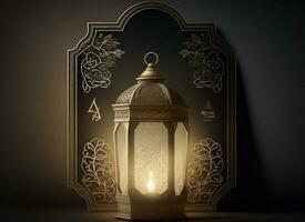 realista árabe lanterna do Ramadã celebração livre download. ai generativo foto