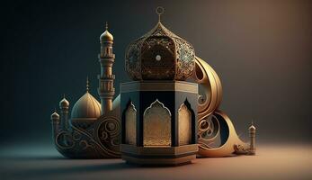 árabe lanterna do Ramadã celebração fundo. ai generativo foto