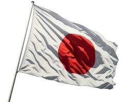 Japão bandeira isolado em branco fundo. ai generativo foto