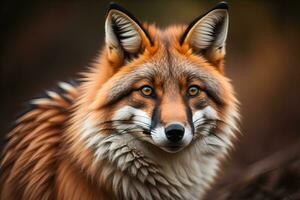 retrato do uma vermelho Raposa, vulpes vulpes. ai generativo foto