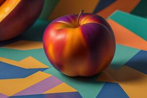a maçã em uma multicolorido fundo. generativo ai foto