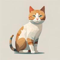 ilustração do uma gato dentro uma baixo poli estilo, vetor ilustração. generativo ai foto