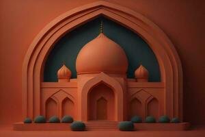 mesquita dentro a Formato do a arco. islâmico fundo. generativo ai foto