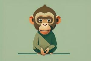 vetor ilustração do uma macaco. desenho animado estilo. ai generativo foto