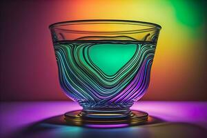 colorida vidro Panela em uma Sombrio fundo. ai generativo foto