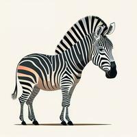 zebra cabeça isolado em branco fundo. mão desenhado vetor ilustração. ai generativo foto