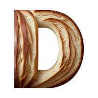pão tipografia texto Projeto maiúscula alfabeto d, ai generativo foto