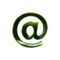 verde folha tipografia texto Projeto cerquilha marcação, ai generativo foto
