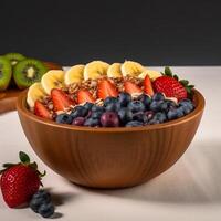 Açaí tigela com frutas generativo ai foto