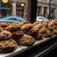 biscoitos dentro uma fazer compras janela generativo ai foto