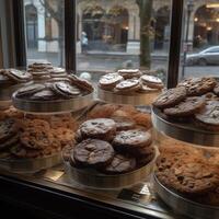 biscoitos dentro uma fazer compras janela generativo ai foto