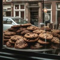 biscoitos dentro uma fazer compras janela generativo ai foto