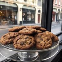 biscoitos dentro uma fazer compras janela generativo ai foto