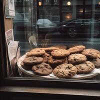 biscoitos dentro uma fazer compras janela generativo ai foto