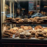 biscoitos dentro uma fazer compras janela generativo ai foto