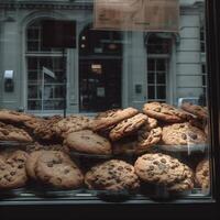 biscoitos dentro uma fazer compras janela generativo ai foto