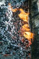madeira queimando Estágio foto