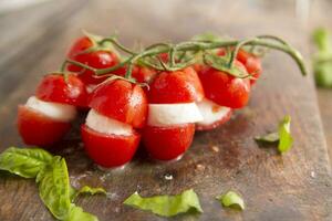 fresco tomate e mozzarella foto