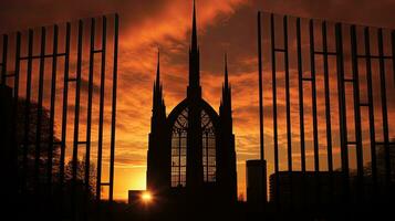 coventaria catedral delineado contra a céu foto