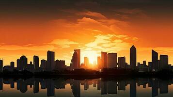 Bangkok cidade silhueta contra a nascer do sol céu foto