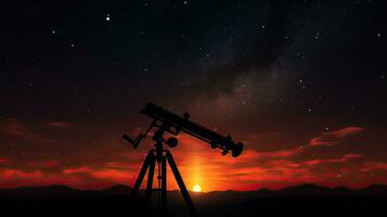 crepúsculo céu astronomia telescópio silhueta foto