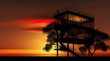 construção esboço às crepúsculo foto