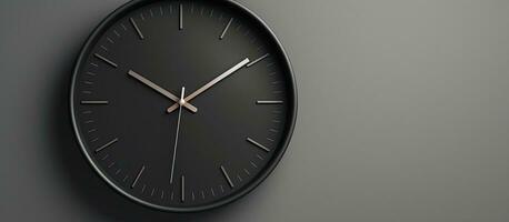 Tempo gestão com moderno relógio em cinzento fundo topo perspectiva foto