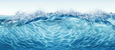 embaixo da agua azul oceano ondas dentro uma Largo arenoso piscina foto