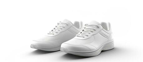 branco esporte sapatos em branco fundo com esvaziar espaço para texto foto