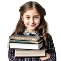 menina da escola com livros foto