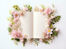 esvaziar livro com flores foto