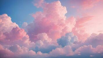 azul Rosa nuvens pôr do sol magnífico ai gerado foto