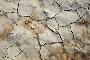 rachado estéril seco terra fundo topo Visão ,árido rachado terra , generativo ai foto