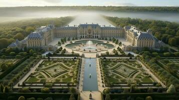 foto do a lindo jardins do a Palácio do versalhes, França. generativo ai