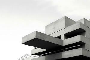 único moderno escritório do o negócio edifícios arranha-céu, Preto e branco. ai gerado. foto