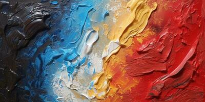 generativo ai, fechar-se do empastar abstrato rude colorida arte pintura textura foto