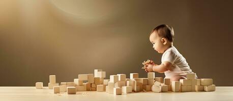 infantil noivando com brinquedo blocos foto