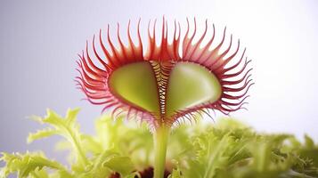 foto do lindo Vênus armadilha flor isolado em branco fundo. generativo ai