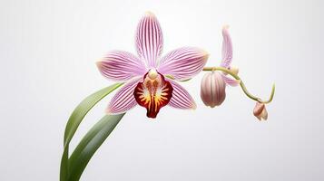 foto do lindo macaco orquídea flor isolado em branco fundo. generativo ai