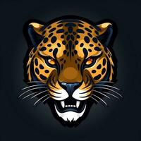 jaguar cabeça mascote esport logotipo vetor ilustração com isolado fundo generativo ai foto