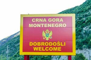 Montenegro bem-vinda placa foto