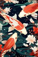 koi carpa peixe japonês fundo para poster foto