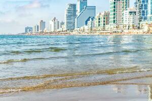 Visão do a de praia dentro tel aviv, Israel. foto