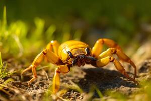 escorpiões dentro natureza Largo vida animais. ai gerado. foto