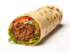 shawarma velozes Comida com isolado fundo generativo ai foto