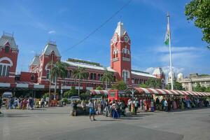 Chennai, Índia - Julho 14, 2023 Chennai central estrada de ferro estação foto