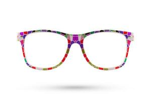 moda arco Iris óculos estilo emoldurado em plástico isolado em branco fundo. foto
